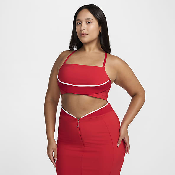 Nike red sports bra best sale